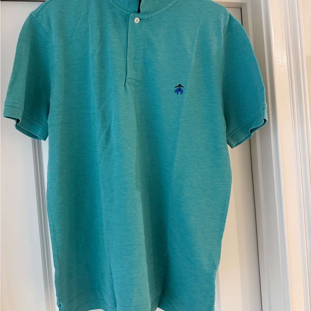 Brooks Brothers Teal Slim Fit Mens Polo Shirt (L)